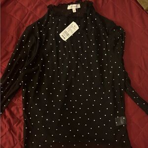 Sheer long sleeve with gems cropped